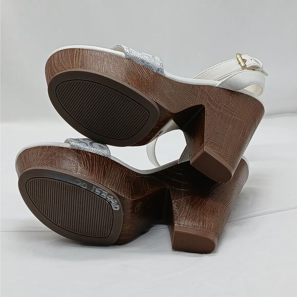 GBG Los Angeles Selah Platform Shoes Womens 8.5M White Faux Leather Sandals - Picture 11 of 14